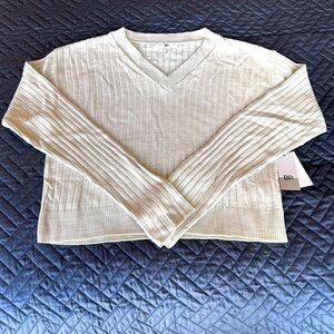 BP Ecru Cropped Lightweight Jersey Size L NWT